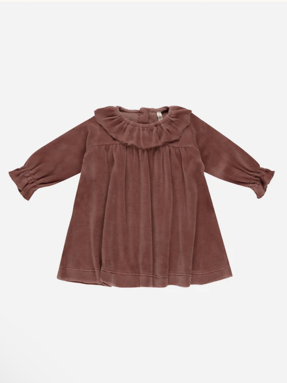 Quincy Mae Velour Baby Dress Cranberry Brown 2–3Y NWT Ruffle Collar